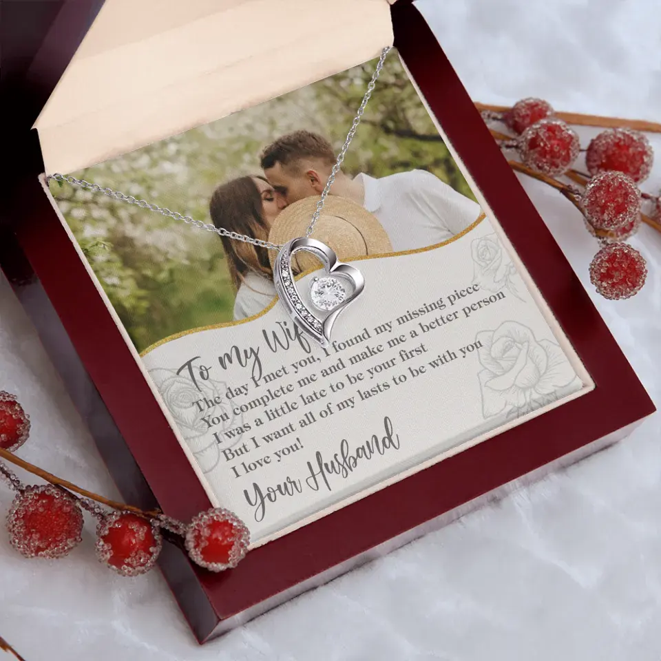 Personalized Valentine Gifts - The Day I Met You, I Found My Missing Piece Personalized Necklace - Image 42