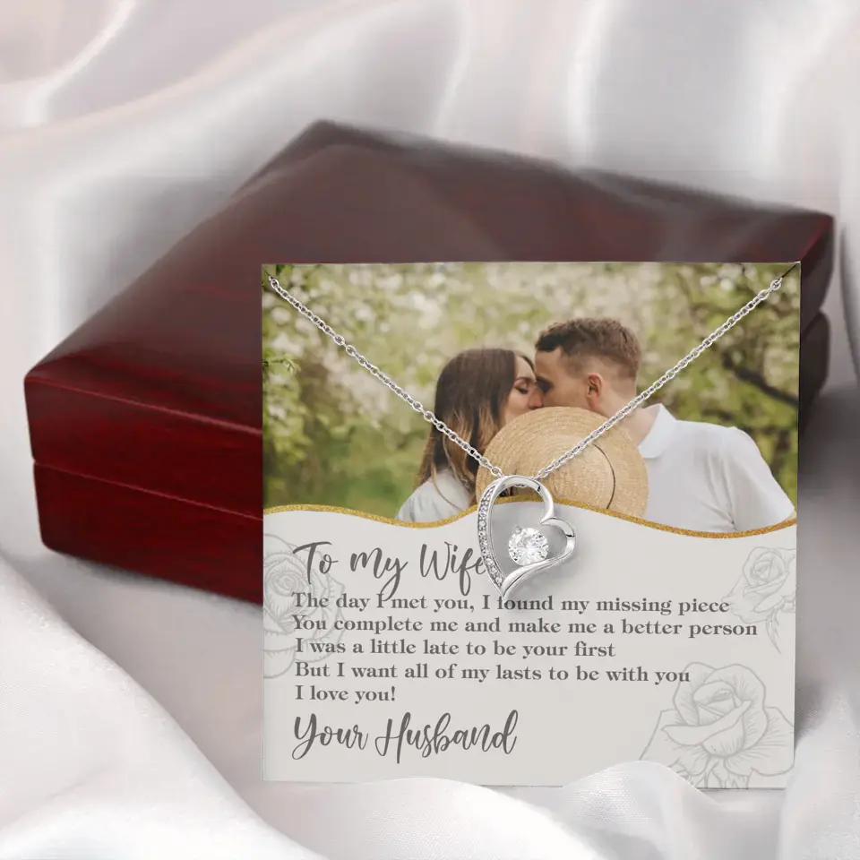 Personalized Valentine Gifts - The Day I Met You, I Found My Missing Piece Personalized Necklace - Image 45