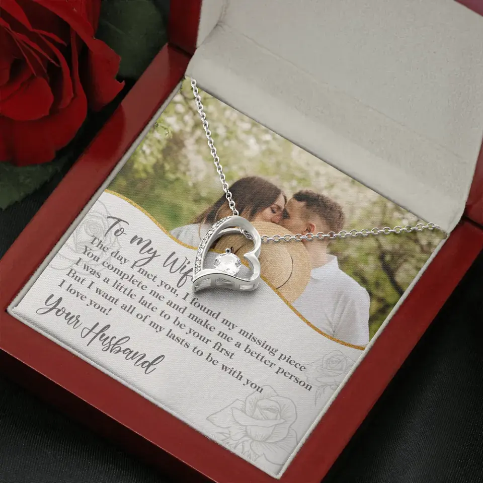 Personalized Valentine Gifts - The Day I Met You, I Found My Missing Piece Personalized Necklace - Image 46