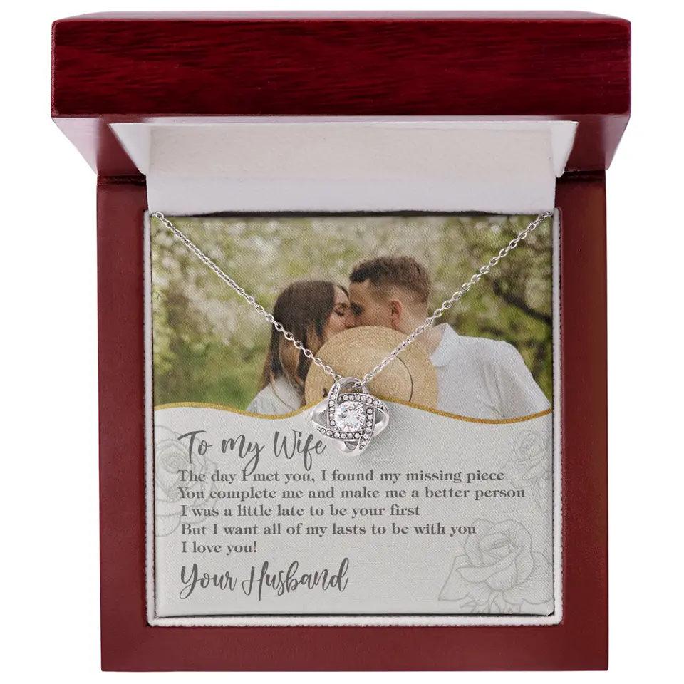 Personalized Valentine Gifts - The Day I Met You, I Found My Missing Piece Personalized Necklace - Image 6