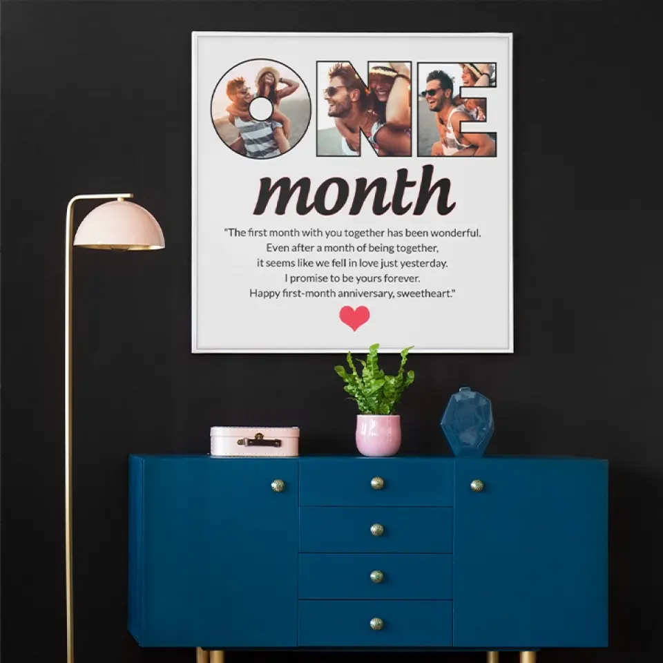 The First Month With You Together Has Been Wonderful - Personalized Canvas - 1 Month Anniversary Gift For Couple - Image 11