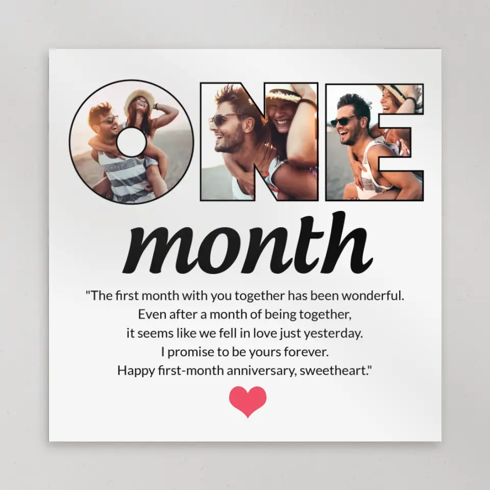 The First Month With You Together Has Been Wonderful - Personalized Canvas - 1 Month Anniversary Gift For Couple - Image 8
