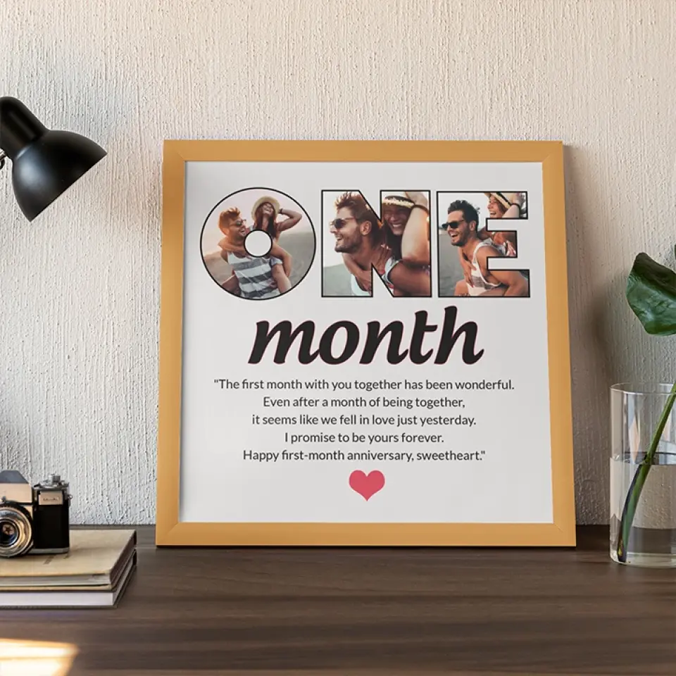 The First Month With You Together Has Been Wonderful - Personalized Canvas - 1 Month Anniversary Gift For Couple - Image 9