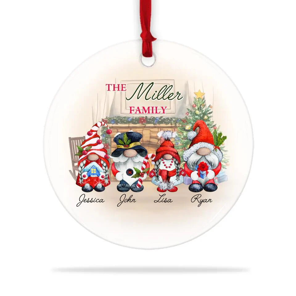 The Gnome Family Personalized Ceramic Ornament Gift For Christmas For Family - Image 3
