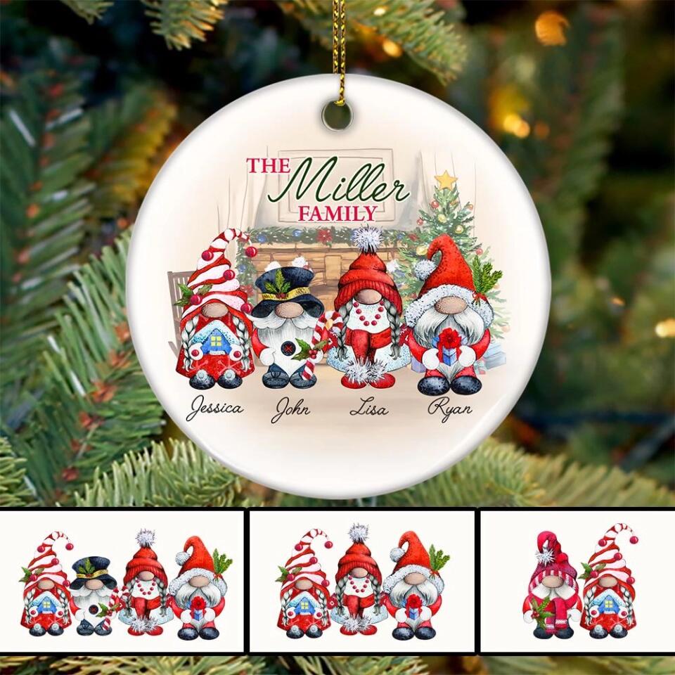 The Gnome Family Personalized Ceramic Ornament Gift For Christmas For Family - Image 5