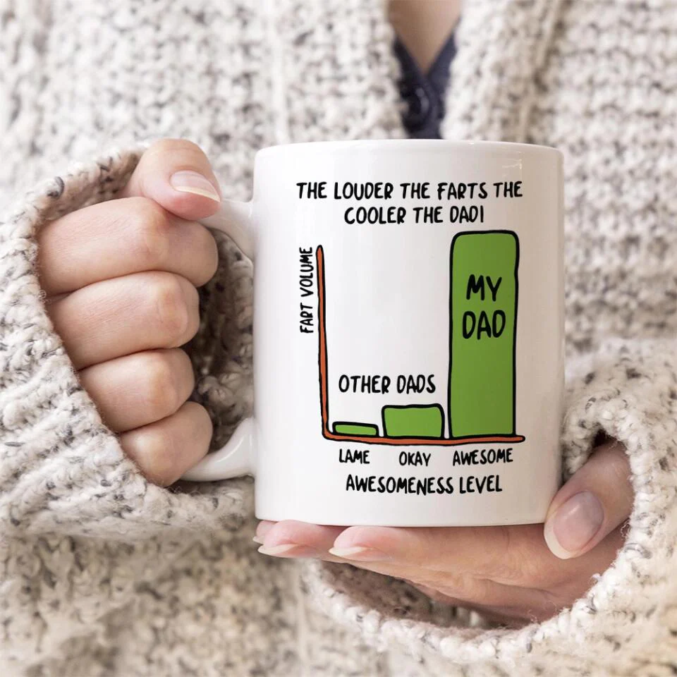 The Louder The Farts The Cooler The Dad White Mug Funny Father's Day Gifts - Image 3