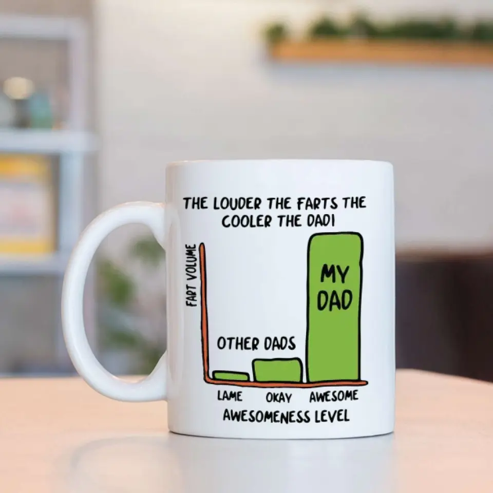 The Louder The Farts The Cooler The Dad White Mug Funny Father's Day Gifts - Image 5