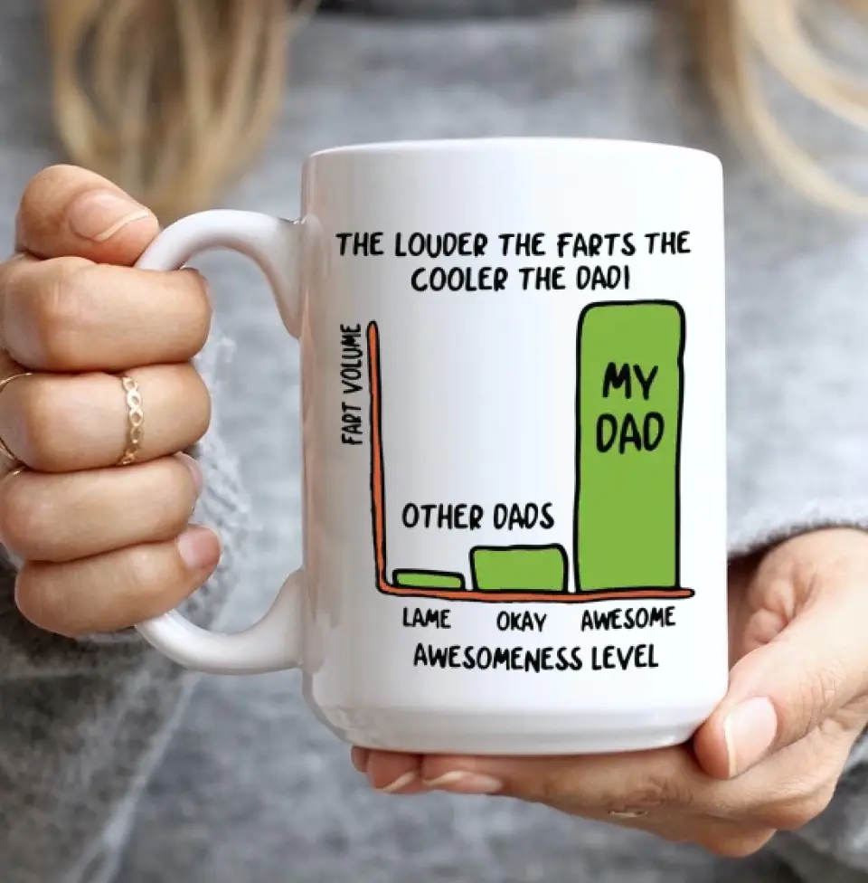 The Louder The Farts The Cooler The Dad White Mug Funny Father's Day Gifts - Image 8