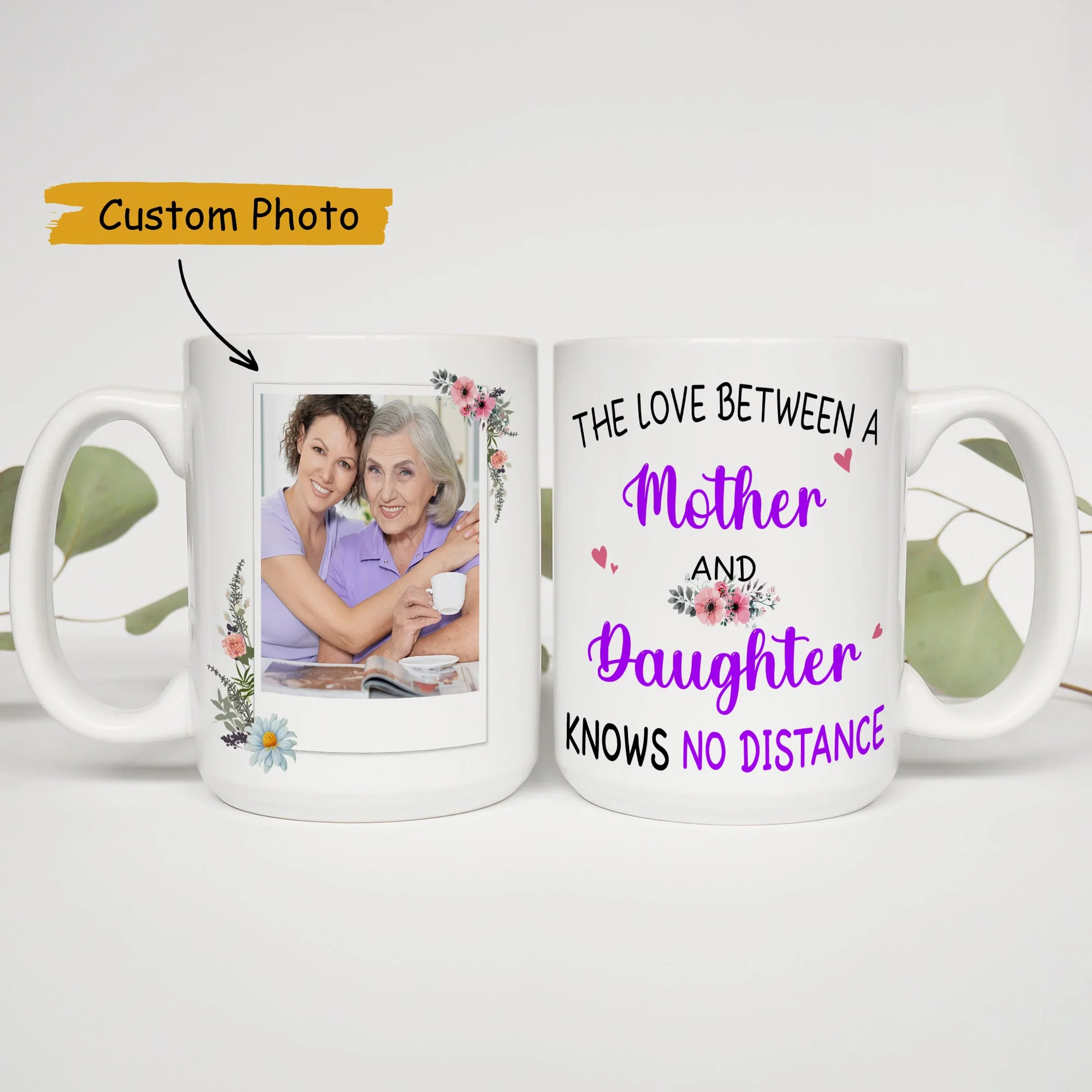 The Love Between A Mother and Daughter Knows No Distance - Personalized Mug - Image 3