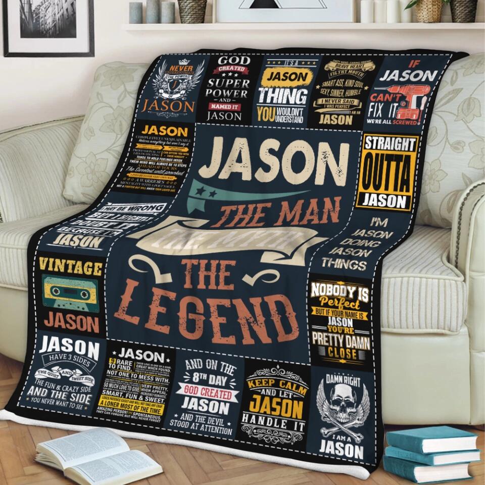 The Man The Myth The Legend - Best Gift idea for Husband/ Son/ Brother/ GuyFriends - Custom Name Blanket - 211IHNLNBL844 - Image 10
