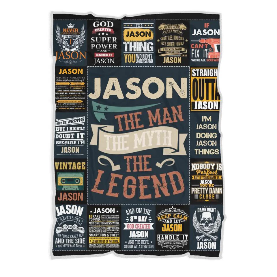 The Man The Myth The Legend - Best Gift idea for Husband/ Son/ Brother/ GuyFriends - Custom Name Blanket - 211IHNLNBL844 - Image 2