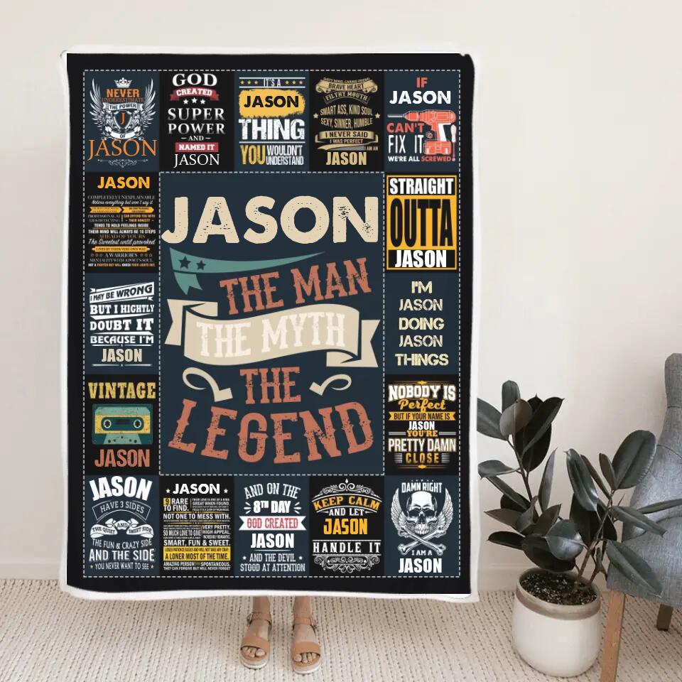 The Man The Myth The Legend - Best Gift idea for Husband/ Son/ Brother/ GuyFriends - Custom Name Blanket - 211IHNLNBL844 - Image 4