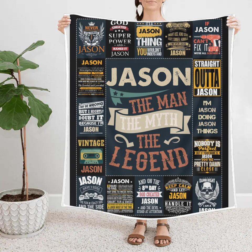 The Man The Myth The Legend - Best Gift idea for Husband/ Son/ Brother/ GuyFriends - Custom Name Blanket - 211IHNLNBL844 - Image 5