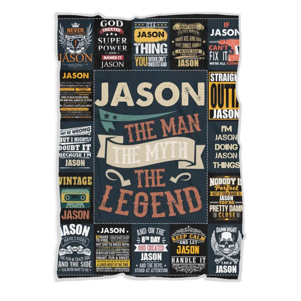 The Man The Myth The Legend - Best Gift idea for Husband/ Son/ Brother/ GuyFriends - Custom Name Blanket - 211IHNLNBL844 - Image 6