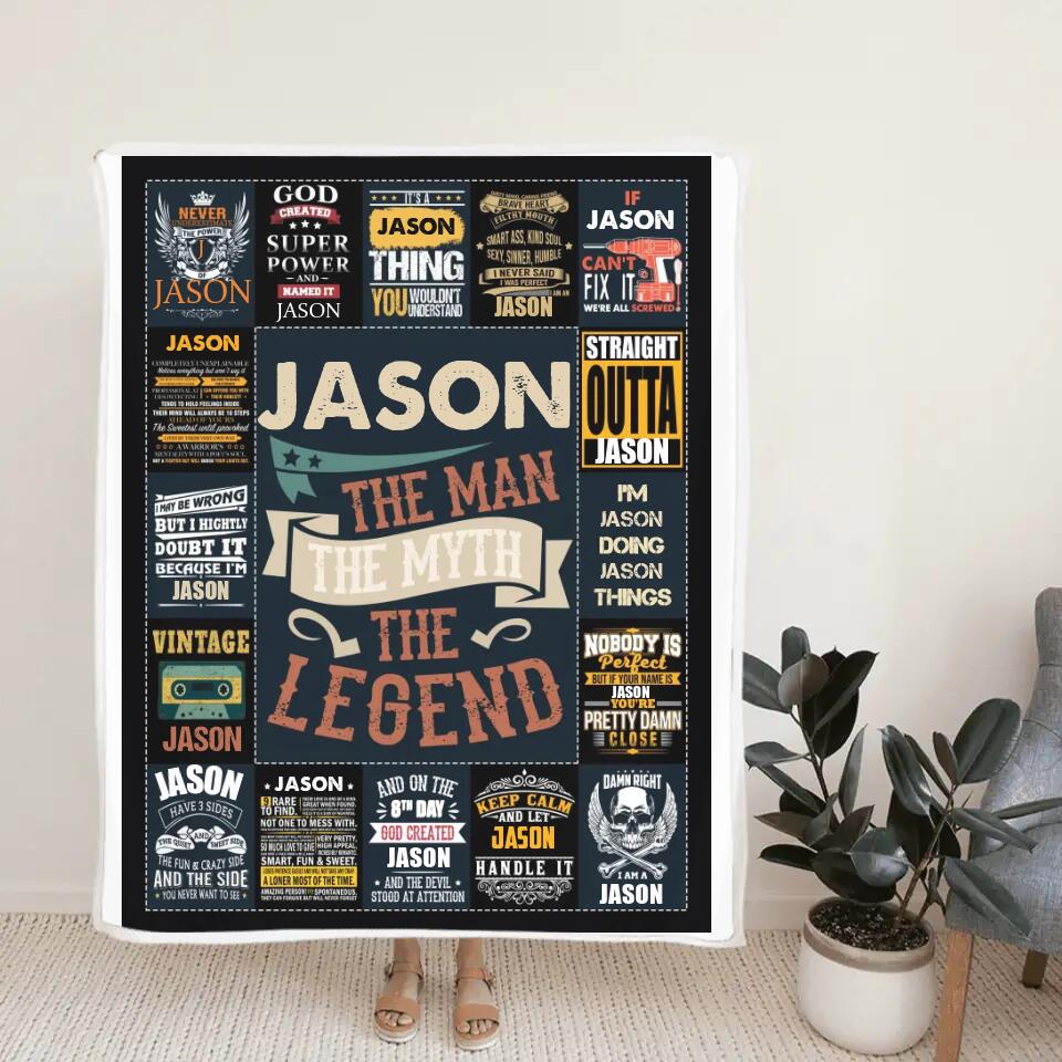 The Man The Myth The Legend - Best Gift idea for Husband/ Son/ Brother/ GuyFriends - Custom Name Blanket - 211IHNLNBL844 - Image 7