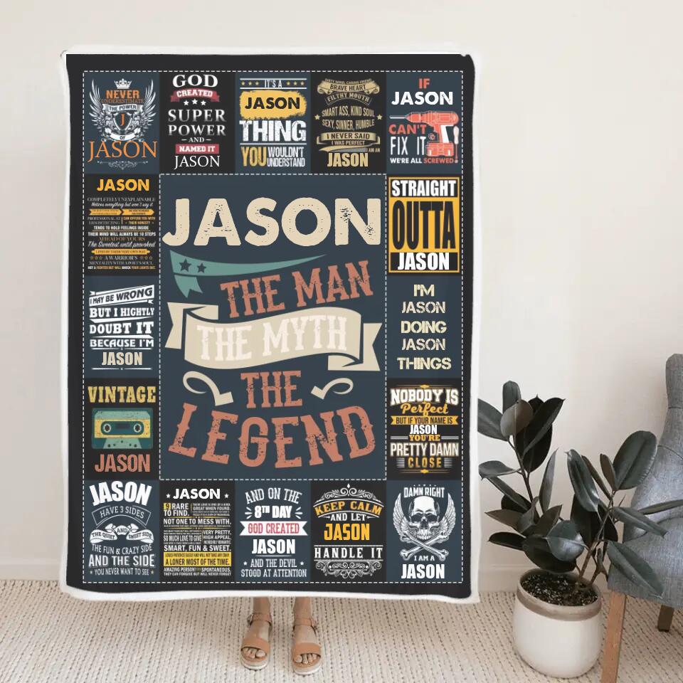 The Man The Myth The Legend - Best Gift idea for Husband/ Son/ Brother/ GuyFriends - Custom Name Blanket - 211IHNLNBL844 - Image 8