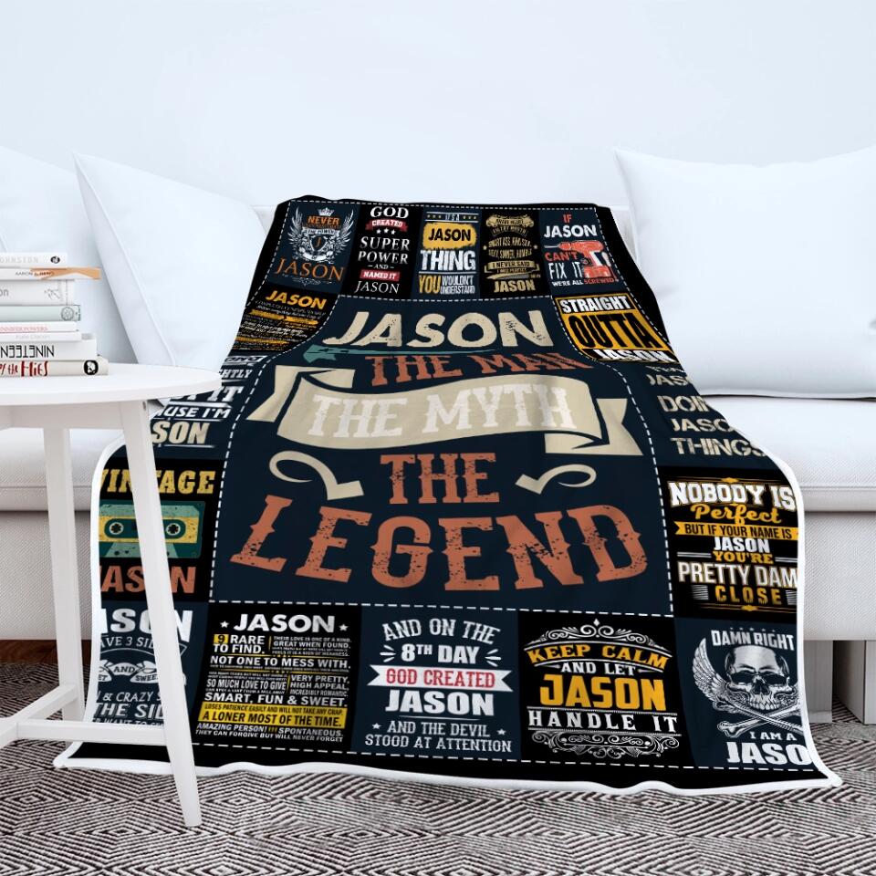The Man The Myth The Legend - Best Gift idea for Husband/ Son/ Brother/ GuyFriends - Custom Name Blanket - 211IHNLNBL844 - Image 9
