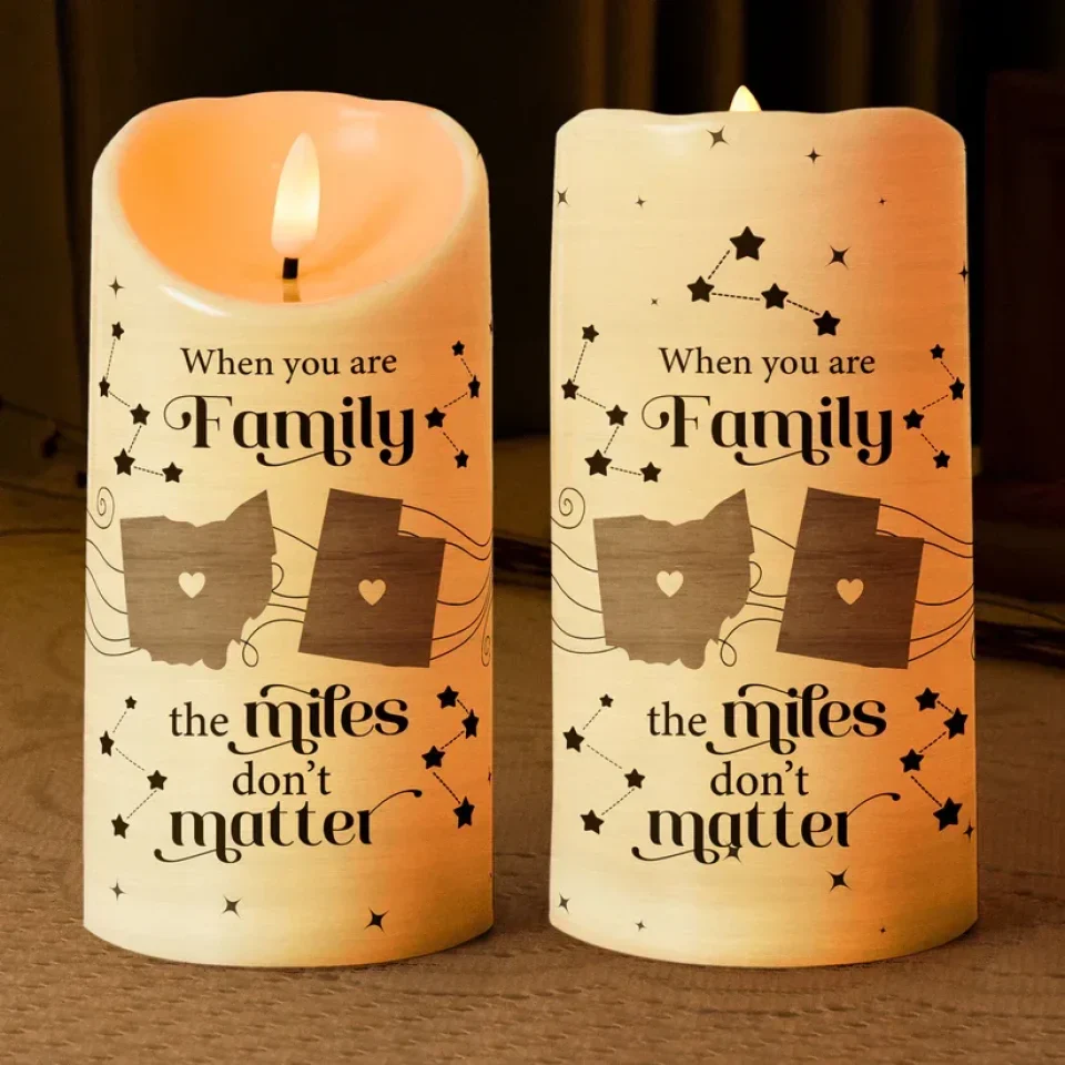 The Miles Doesn't Matter - Personalized Led Candle - Gift For Long Distance Relationship - Image 6