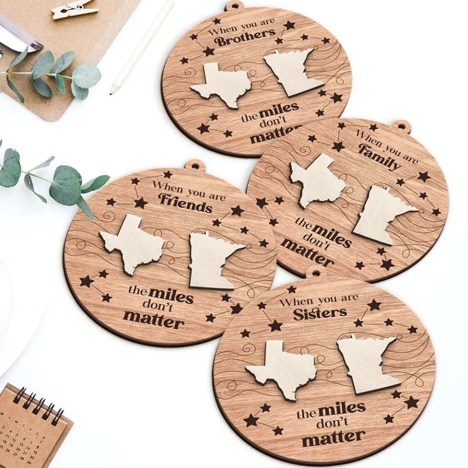 When You Are Friends, The Miles Don't Matter - Personalized Ornament - Gift For Long Distance Relationship - Image 3