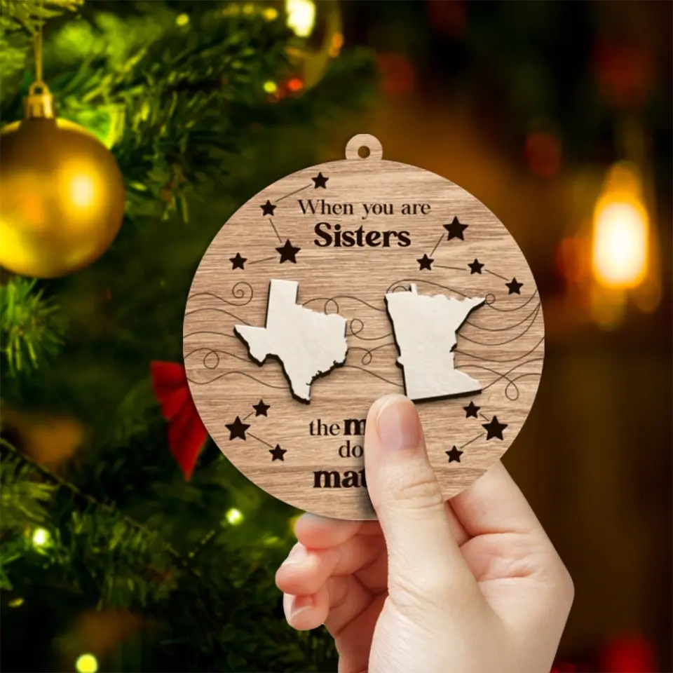When You Are Friends, The Miles Don't Matter - Personalized Ornament - Gift For Long Distance Relationship - Image 5
