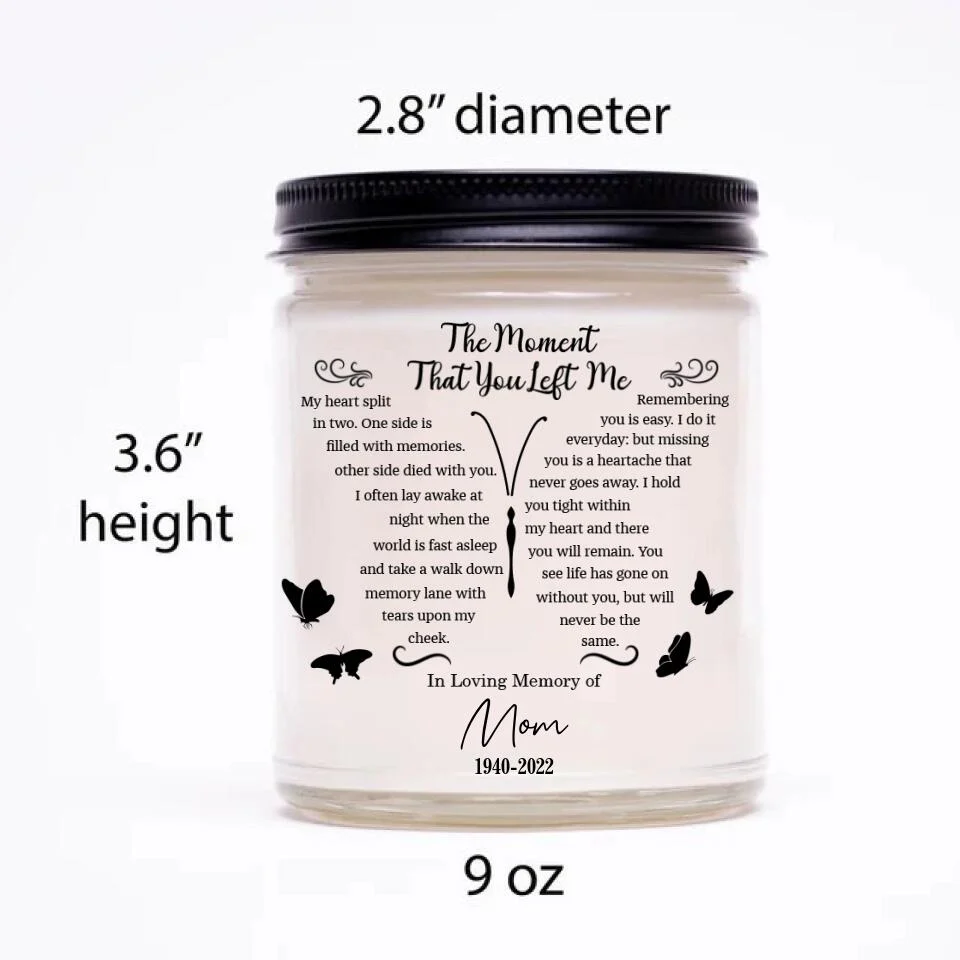 The Moment That You Left Me - Personalized Scented Candle - Memorial Gifts - Image 2