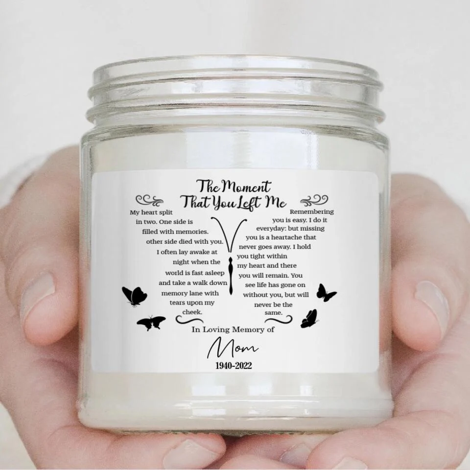 The Moment That You Left Me - Personalized Scented Candle - Memorial Gifts - Image 4
