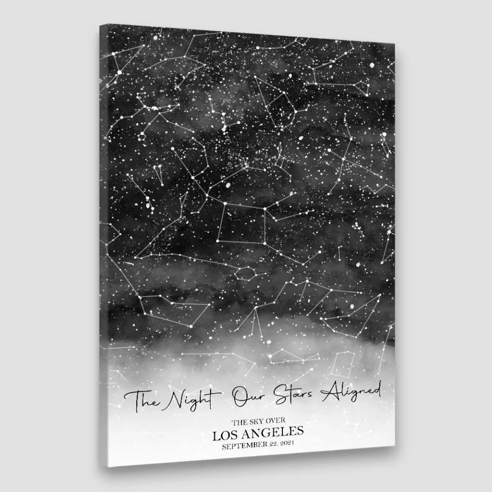 The Night Our Stars Aligned Custom Star Map Canvas Poster Anniversary Gift For Couples - Image 10