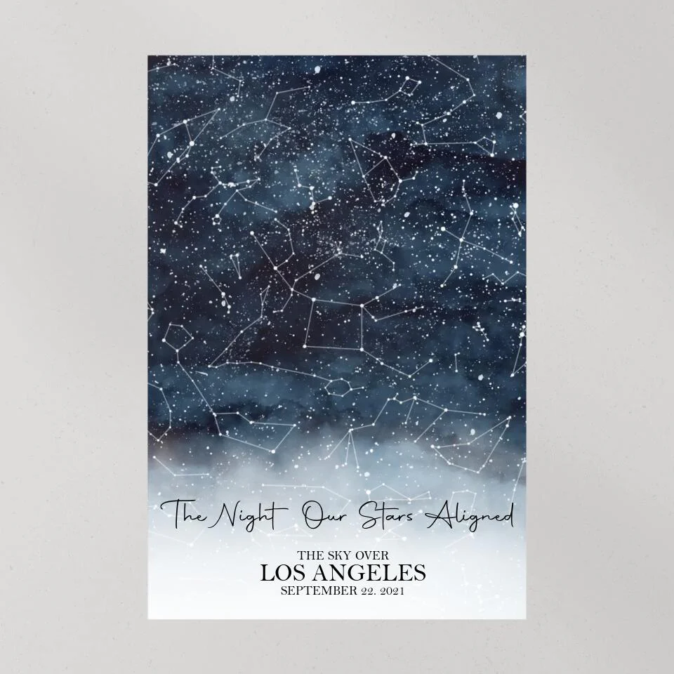 The Night Our Stars Aligned Custom Star Map Canvas Poster Anniversary Gift For Couples - Image 11