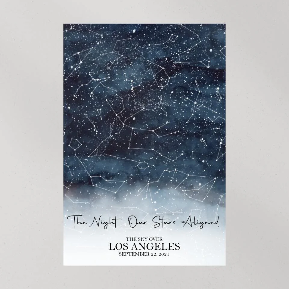 The Night Our Stars Aligned Custom Star Map Canvas Poster Anniversary Gift For Couples - Image 13