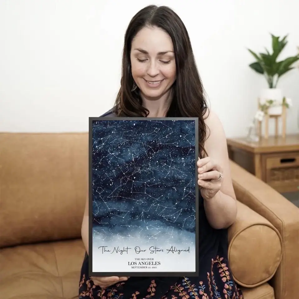 The Night Our Stars Aligned Custom Star Map Canvas Poster Anniversary Gift For Couples - Image 19