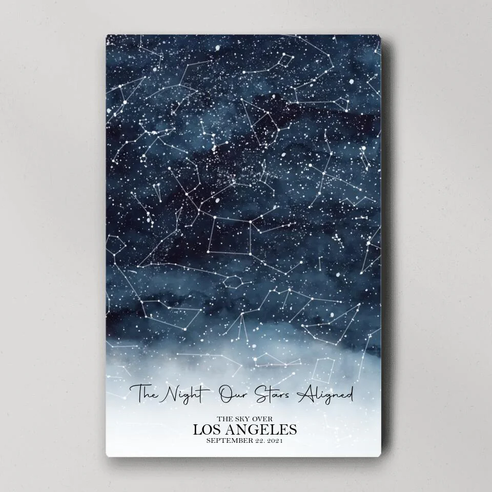 The Night Our Stars Aligned Custom Star Map Canvas Poster Anniversary Gift For Couples - Image 2