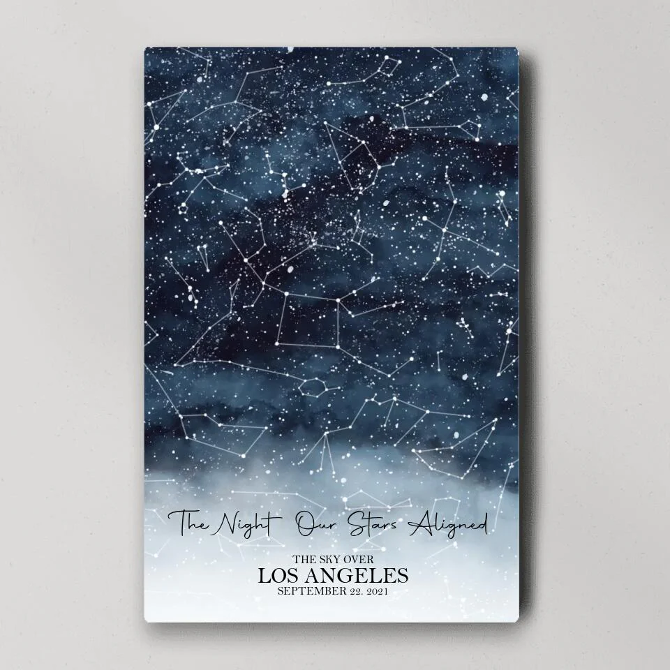 The Night Our Stars Aligned Custom Star Map Canvas Poster Anniversary Gift For Couples - Image 3