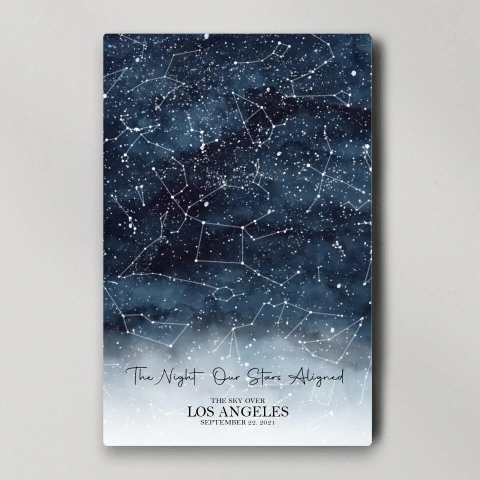 The Night Our Stars Aligned Custom Star Map Canvas Poster Anniversary Gift For Couples - Image 4