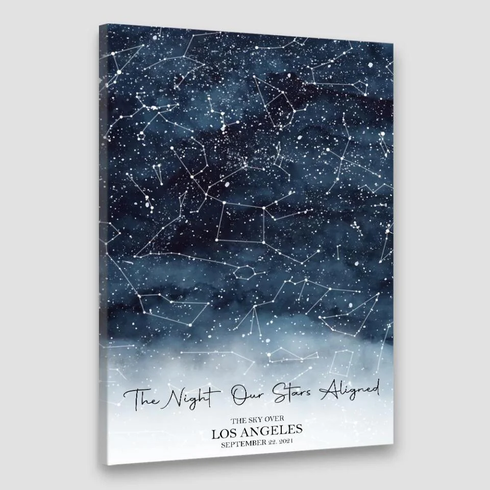 The Night Our Stars Aligned Custom Star Map Canvas Poster Anniversary Gift For Couples - Image 7