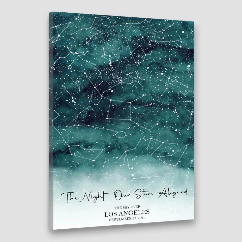 The Night Our Stars Aligned Custom Star Map Canvas Poster Anniversary Gift For Couples - Image 8