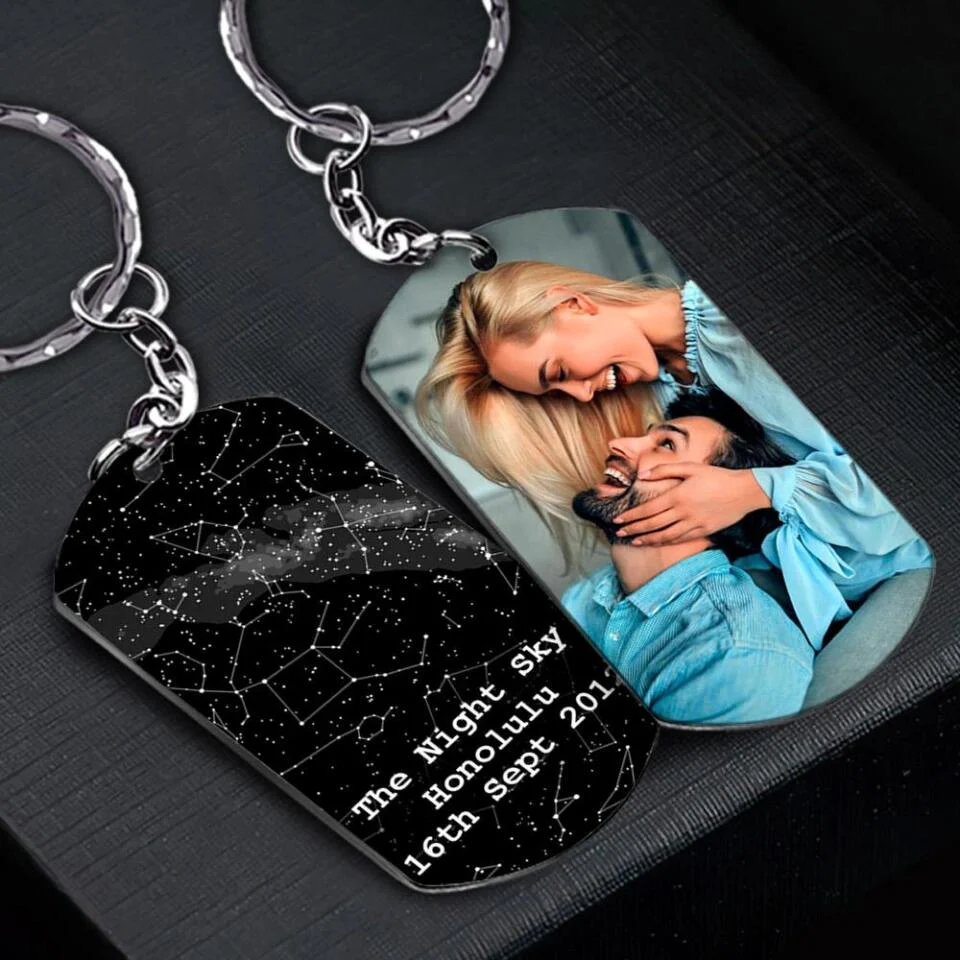 The Night Sky - Personalized Keychain - Custom Map & Date - Image 4