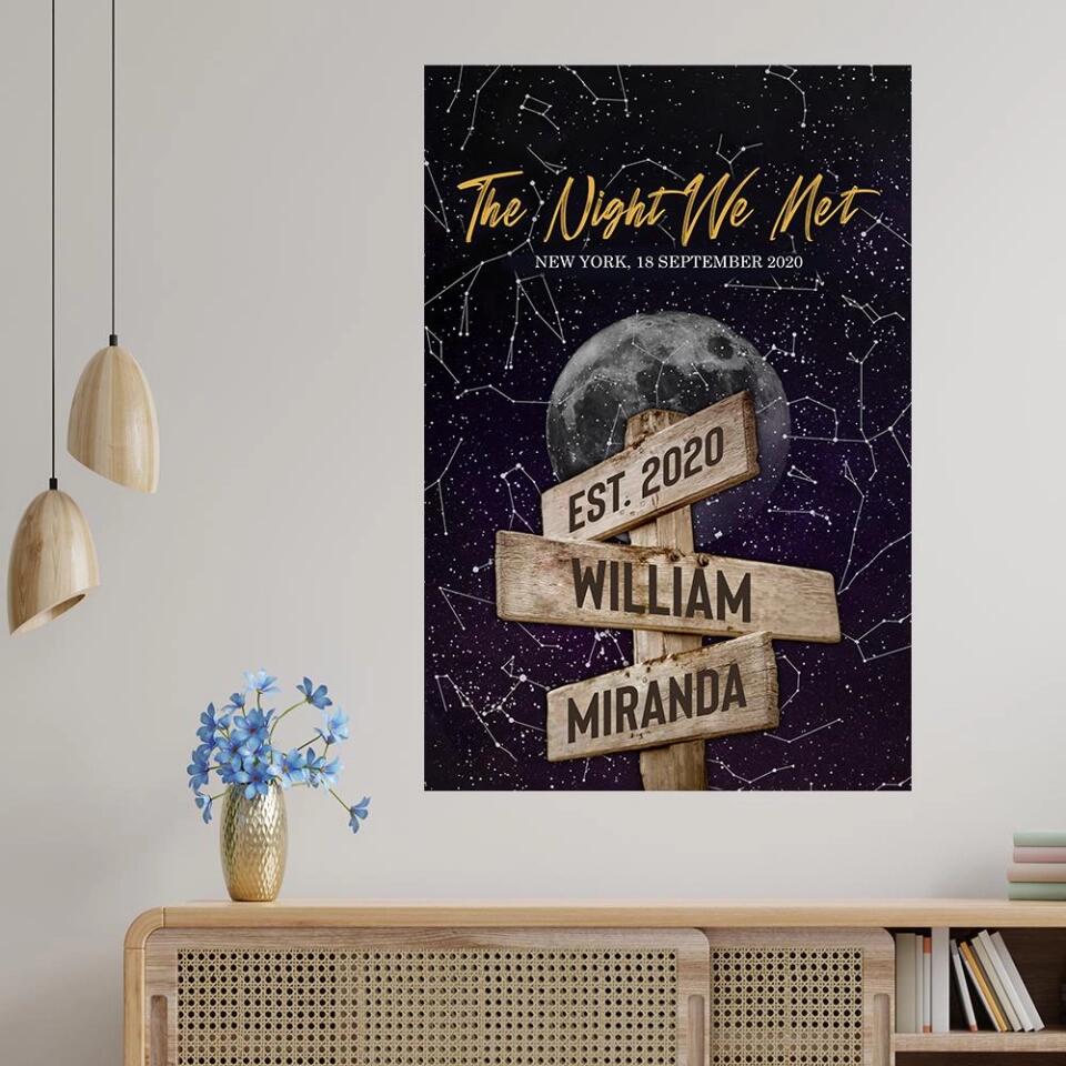 The Night We Met Custom Canvas Poster Anniversary Gift For Couples - Image 4