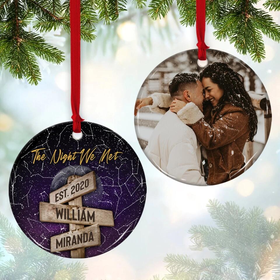 The Night We Met Custom Star Map Ceramic Ornament Christmas Gift For Couples - Image 11