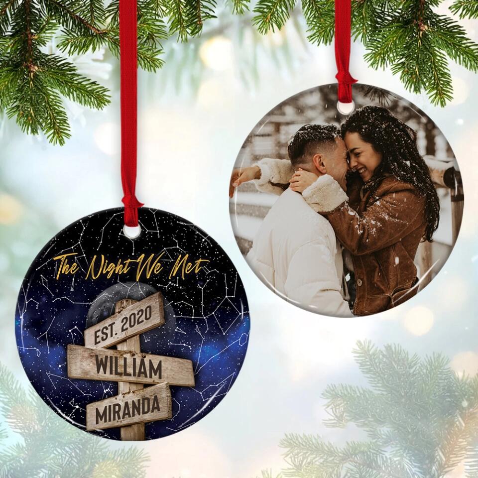 The Night We Met Custom Star Map Ceramic Ornament Christmas Gift For Couples - Image 12