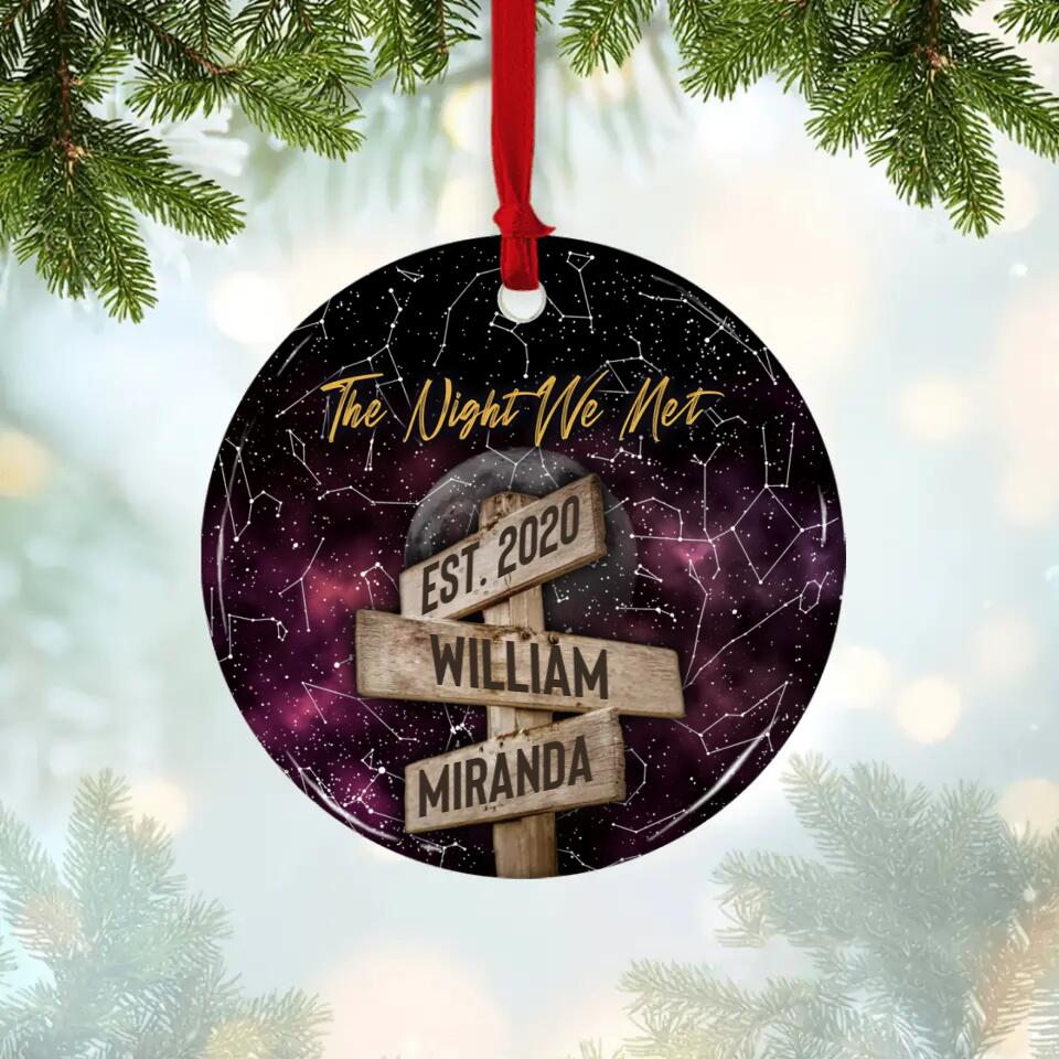 The Night We Met Custom Star Map Ceramic Ornament Christmas Gift For Couples - Image 3