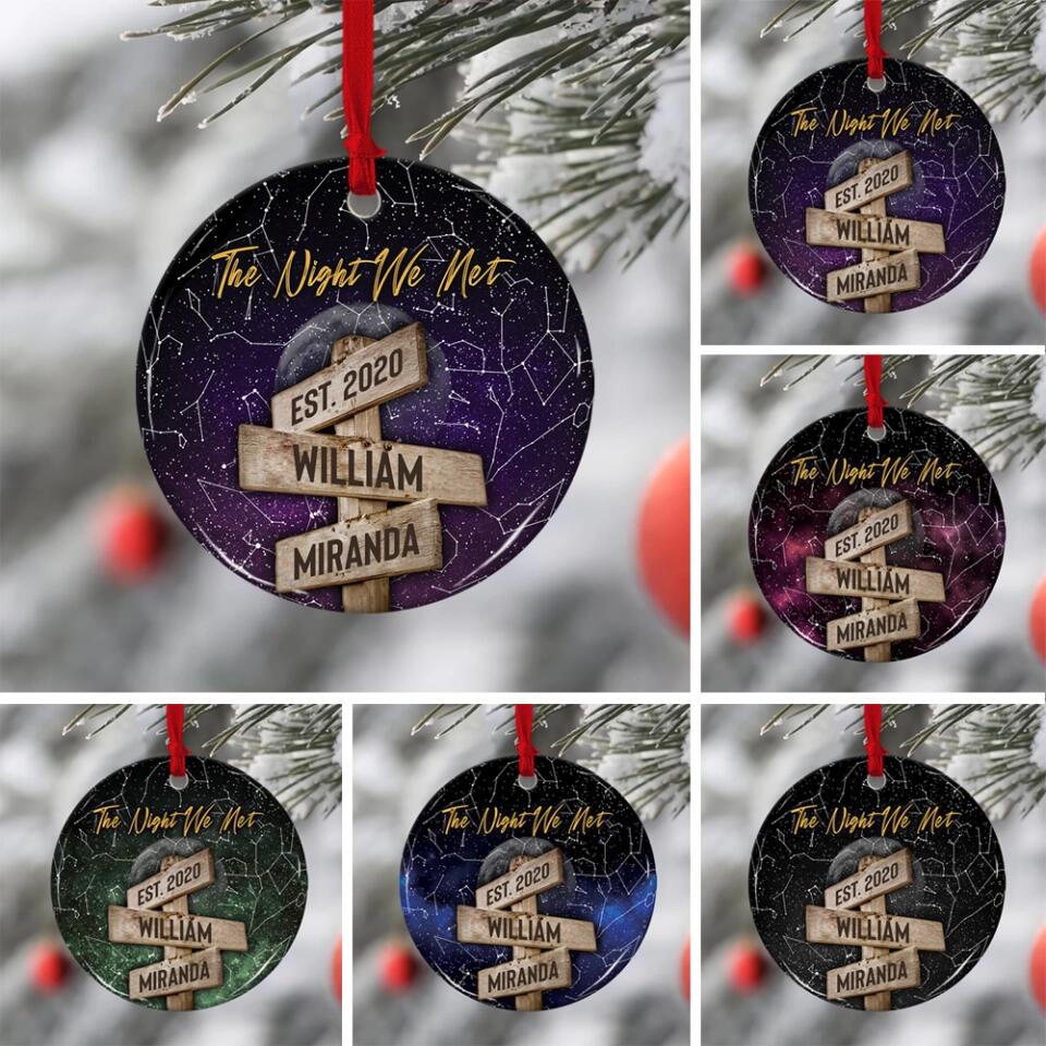 The Night We Met Custom Star Map Ceramic Ornament Christmas Gift For Couples - Image 5