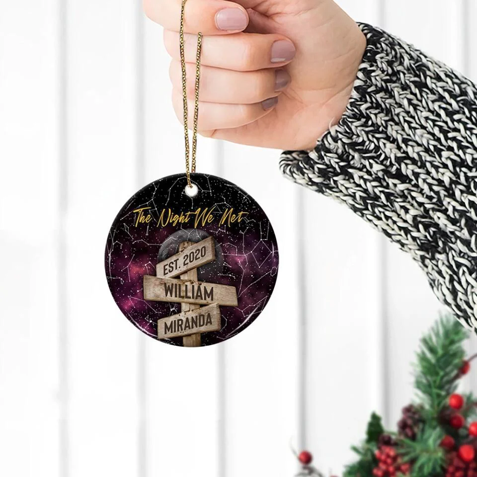 The Night We Met Custom Star Map Ceramic Ornament Christmas Gift For Couples - Image 7