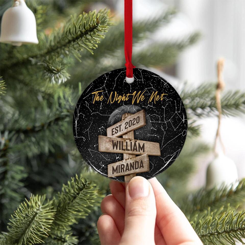 The Night We Met Custom Star Map Ceramic Ornament Christmas Gift For Couples - Image 8