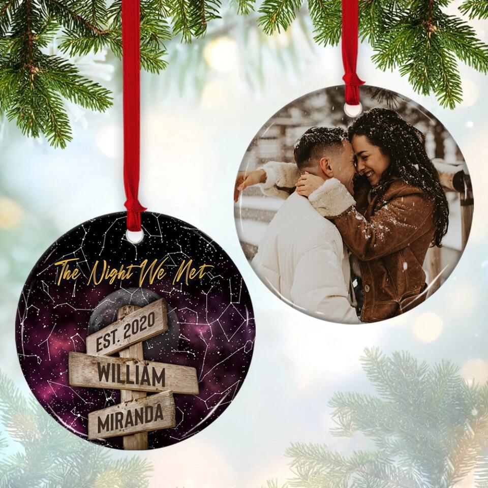 The Night We Met Custom Star Map Ceramic Ornament Christmas Gift For Couples - Image 9