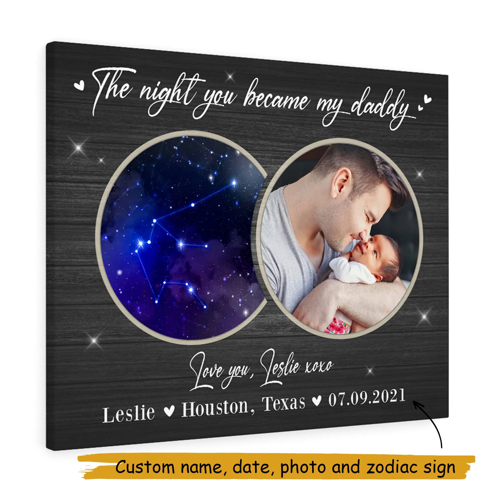 The Night You Became My Daddy - Personalized Canvas/Poster - Image 3