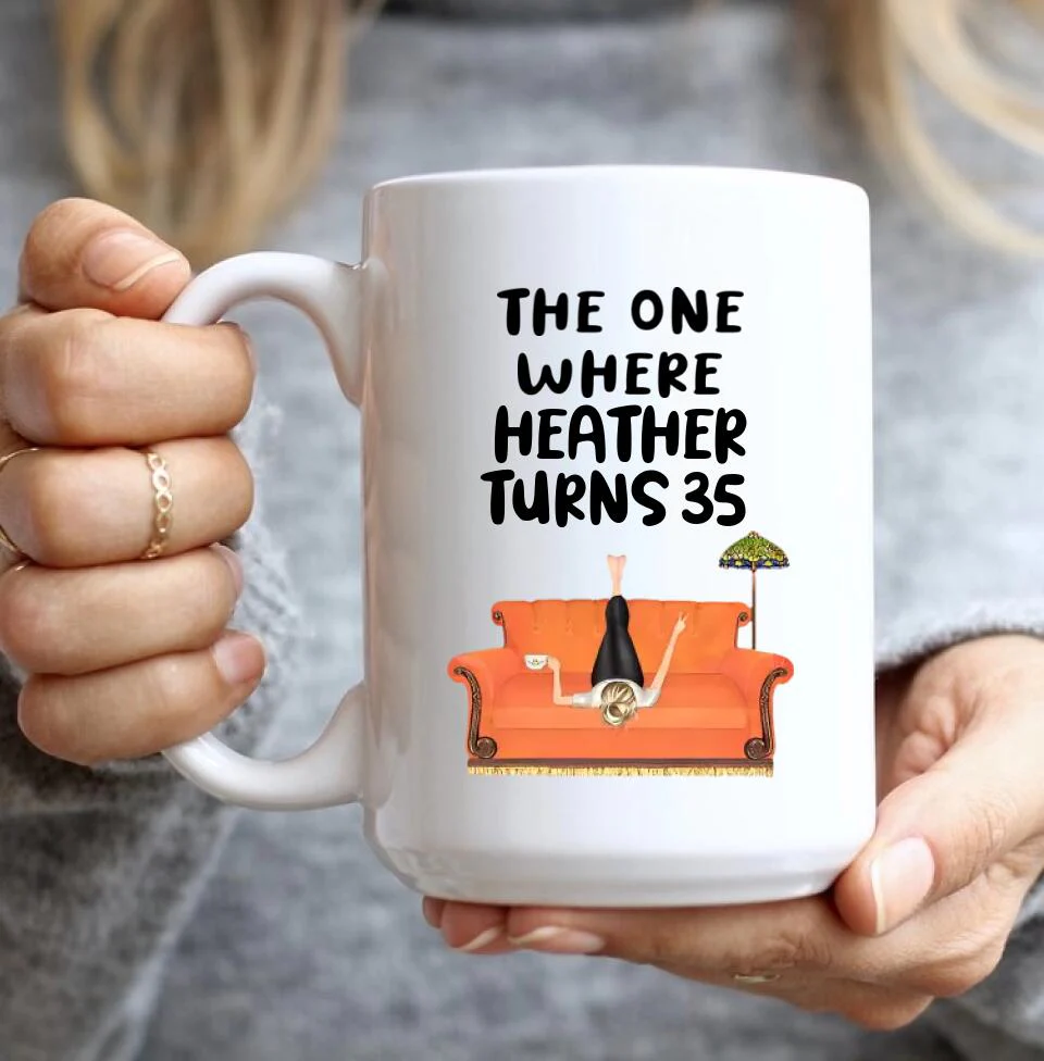 The One Where Turn to 35 - Personalized White Mug - 35th Birthday Gift - Image 6