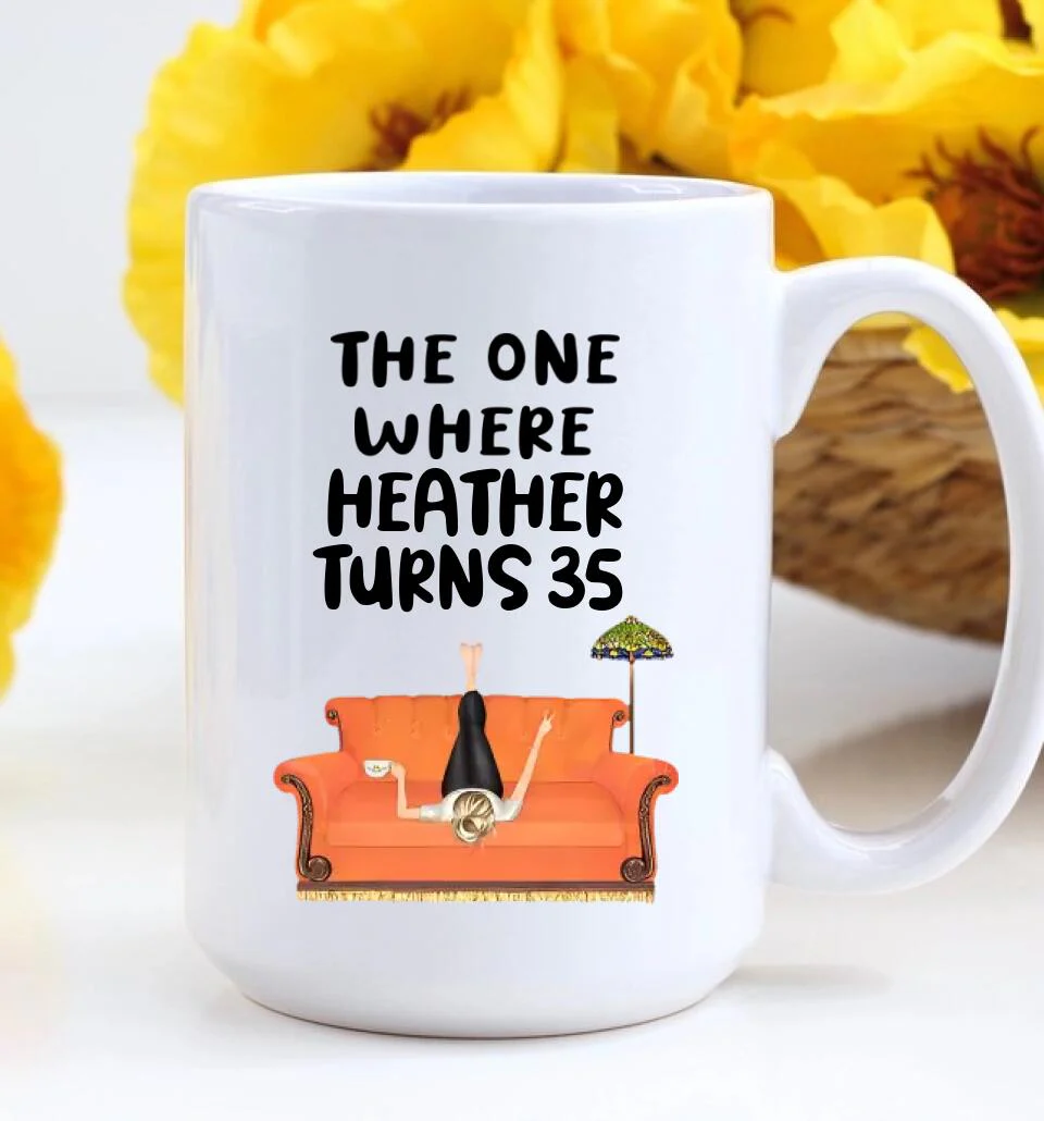 The One Where Turn to 35 - Personalized White Mug - 35th Birthday Gift - Image 8