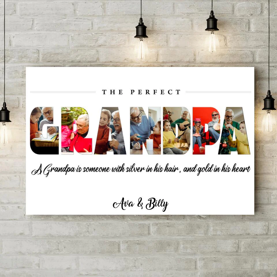 The Perfect Grandpa Upload Photo Custom Canvas Poster Birthday Gift For Grandpa - Image 6