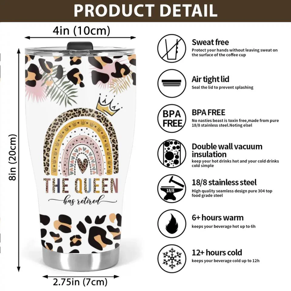 The Queen Teacher - Curved Tumbler Cup - Image 3