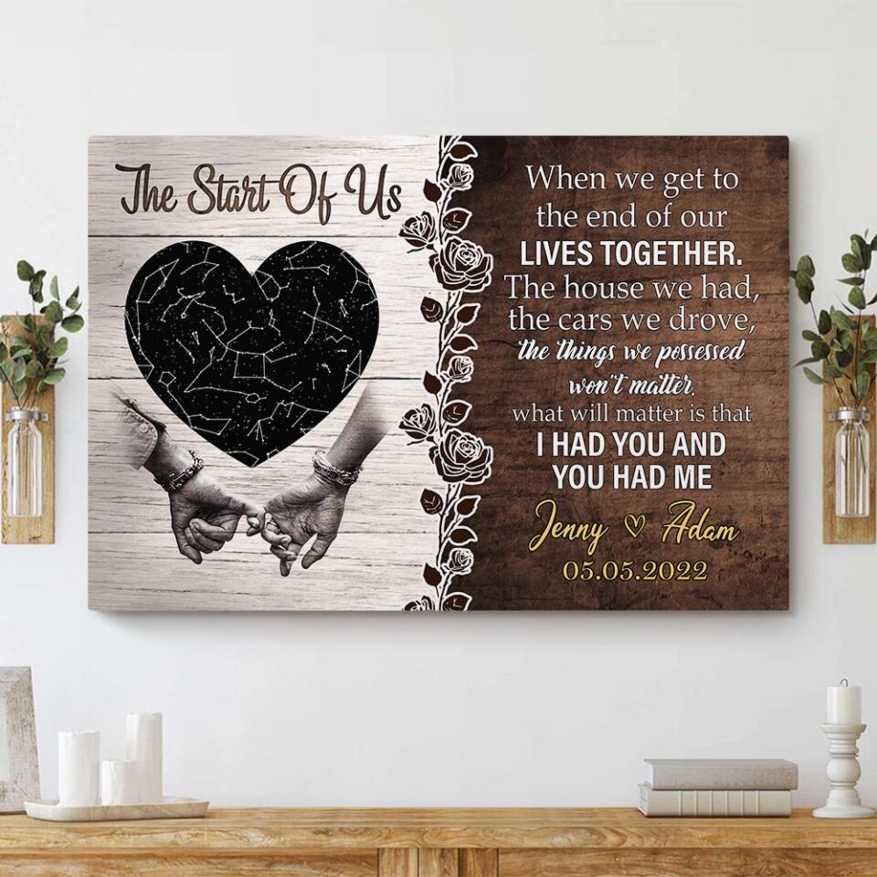 The Start Of Us - Custom Star Map Canvas, Poster - Anniversary Gift For Couples - Image 11